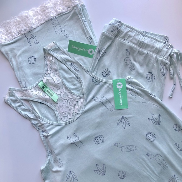 Honeydew Intimates Dream Team PJ Tank & Pants Set in Chilled Cactus, M - Picture 6 of 8